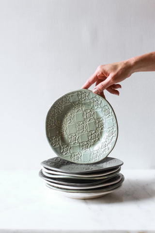 Vintage Lace Salad Plate - Moss
