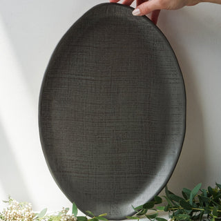 Linen Piatra Platter - Gunmetal