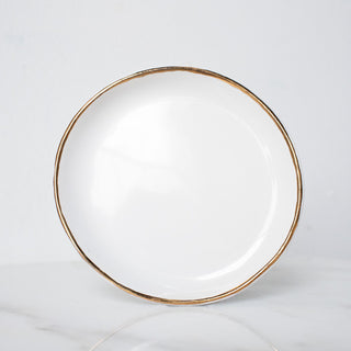 Gold Rim Ring Dish - White
