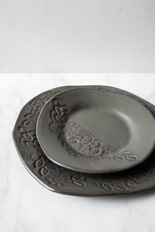 Lace 2 Piece Plate Set - Gunmetal