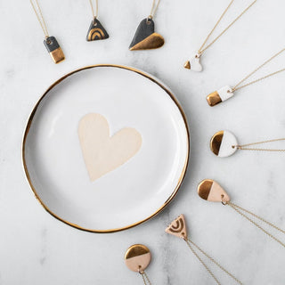 Gold Dipped Disc Necklace - Blush