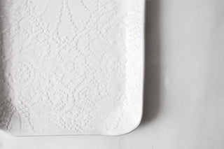 Lace Pastry Platter - White