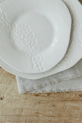 Lace 2 Piece Plate Set - White