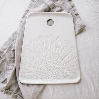 Lace Cheeseboard - White