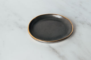 Gold Rim Ring Dish in Gunmetal