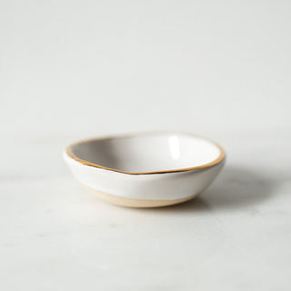 Gold Rim Ring Bowl - White