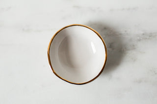 Gold Rim Ring Bowl - White