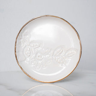 White Lace Ring Dish + Gold