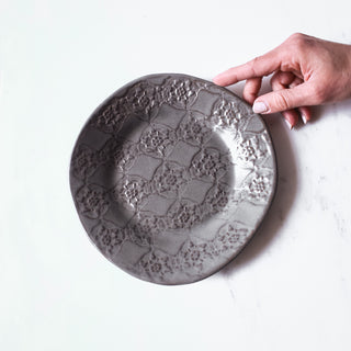 Vintage Lace Salad Plate - Gunmetal