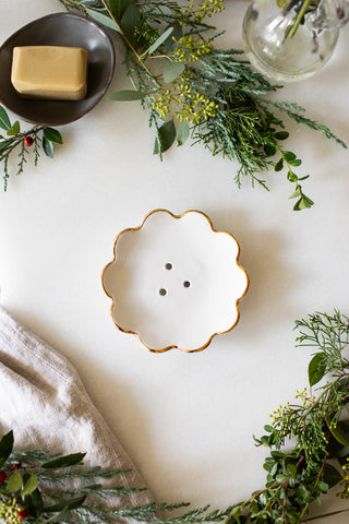 Scallop Soap Dish - White