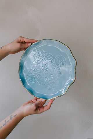 A Blue Christmas Serving Plate