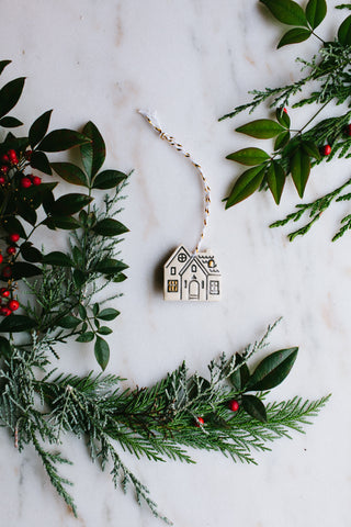 3pc Gingerbread House Ornament Set