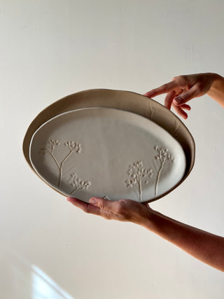 2 Piece Botanical Platter Set