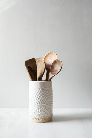 Lace Canister - White