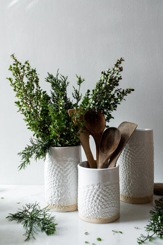 Lace Canister - White