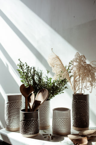 Lace Canister - White