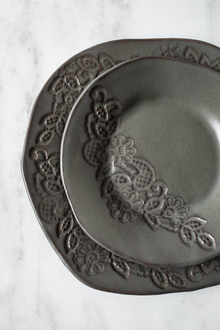 Lace 2 Piece Plate Set - Gunmetal