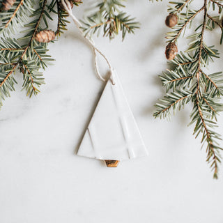 Textured Tree Ornaments in White