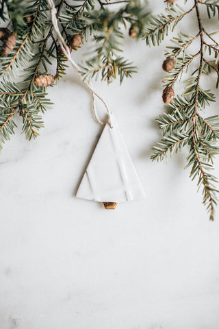 Textured Tree Ornaments - White