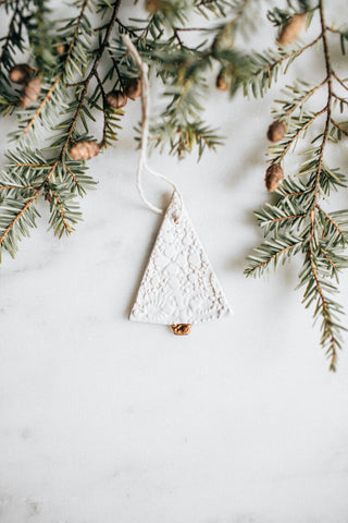 Textured Tree Ornaments - White
