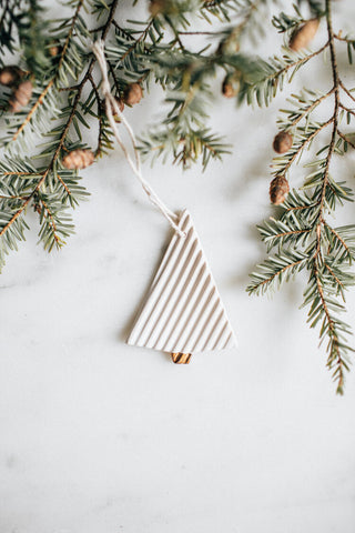 Textured Tree Ornaments - White