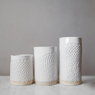 Lace Canister - White