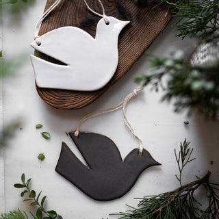 Gunmetal Dove Ornament