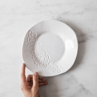 Lace Piatra Salad Plate - White