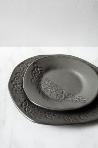 Lace Salad Plate - Gunmetal