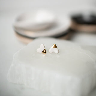 Gold Dipped Heart Studs