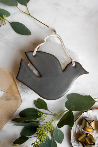 Gunmetal Dove Ornament